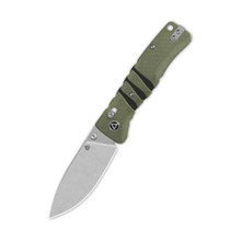 QSP Ripley Glyde Lock Folding Knife Stonewashed 14C28N Blade Green/Black G10 Handle QS160-C1