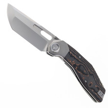 Ketuo Yakuza Folding Knife Copper Foil Carbon Fiber Handle Beadblast M390 Plain Edge