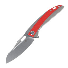 TwoSun Folding Knife Red/Black G10/Titanium Handle K110 Plain Edge