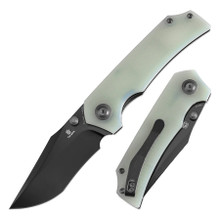Tenable Fermi Folding Knife Jade G10 Handle 14C28N Plain Black