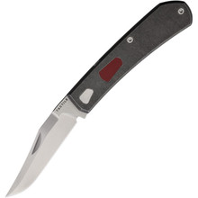 Tactile Ranger Slip Joint Folding Knife Black Stonewash Titanium/Red Micarta Handle Magnacut Clip Point Plain Edge Satin Finish TKCRAWMCTT
