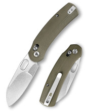 Trivisa Lamb-03G Folding Knife Green G10 Handle N690 Sheepsfoot Plain Stonewash Blade