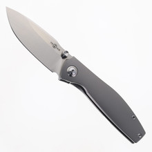 TwoSun Folding Knife Gray Titanium Handle K110 Plain Edge TS576