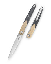 Bestechman Lanza Folding Knife Khaki/Black G10 Handle 14C28N Plain