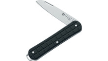 Fox Vulpis Folding Knife Black Aluminum Handle N690 Plain Edge Polished Finish FXVPGP130-BK
