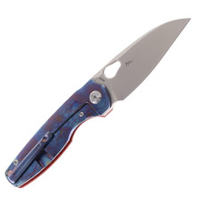 meisuu② TwoSun TS129-M390-Timascus Folding Knife M390 Timascus CF Handle