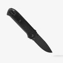 Flytanium Arcade Lite Shark Lock Folding Knife Smoke Black Poly Handle Black DLC AUS-10 A Drop Point Blade 1395SB