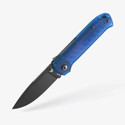 Flytanium Arcade Lite Shark Lock Folding Knife Ocean Blue Poly Handle Black DLC AUS-10 A Drop Point Blade 1395BB