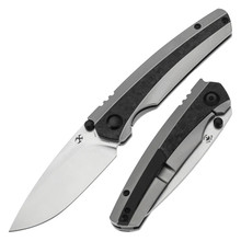 Kansept Raven Folding Knife Beadblast Titanium/Shred Carbon Fiber