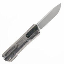 Remette Knives RT-Sharp Leopard Gravity Knife Titanium/Yellow Carbon Fiber Handle M390 Plain Edge ZL301A