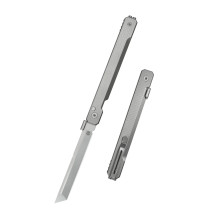 KB Prism Folding Knife Beadblast Titanium Handle Beadblast M390