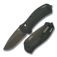 RoseCraft MA-12 Folding Knife Black Micarta Handle AUS-10 Drop Point Plain Black Blade RCM021-BK
