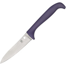 Spyderco Counter Critter Purple Handle Kitchen Knife Satin 7Cr17MoV Blade K21PPR - White Mountain Knives