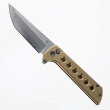 North Mountain Blades Chop 2 Folding Knife Bronze Aluminum Handle SLD-Magic Tanto Plain Edge 2403-Hole BRZ