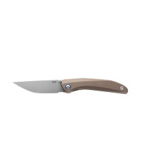 MKM Detonario Folding Knife Gunmetal Aluminum Handle M390 Plain Edge Stonewash Finish DT-AGM