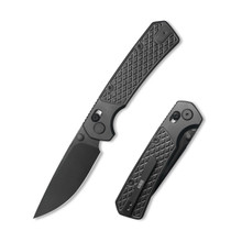 Geo Frost Folding Knife Black DLC Titanium Handle M390 Drop Point