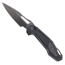 Ketuo Griffin G10 Folding Knife Black G10 w/ Carbon Fiber Handle & Blackwash Accents PVD Blackwash 14c28n Blade