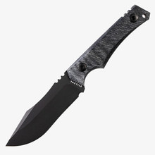 Tactile Knife Co Osprey Fixed Blade Knife Black Micarta Handle Magnacut Black Cerakote Finish Boltatron Sheath 20-OB-MCBC-RMBL