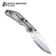 North Mountain BBNM Folding Knife Joker Purple/Yellow Carbon Fiber Handle SLD Semi-Stainless Steel Bowie Plain Edge 2521-PRGR