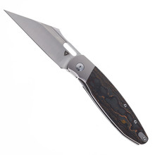 Tuya Knife Brian Edmonson BE Seaxy Folding Knife Titanium Handle 70's Camocarbon S90V Blade