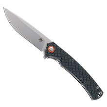 Klaken Knives Folding Knife Green Micarta Handle D2 Plain Edge Stonewash Finish J339-Valdur-Green