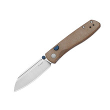 Kizer Renissance Folding Knife Brown Norplex UltreX Micarta Handle