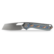 Vosteed Kroc 329 Folding Knife Gray Aluminum/Ocean Micarta Handle