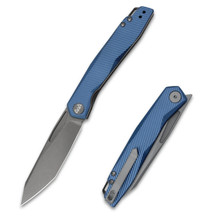 Wixco Fenix Folding Knife Blue Aluminum Handle N690 Plain Edge