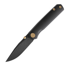 FerraMonster Kroma Folding Knife Black Titanium Handle Elmax Plain