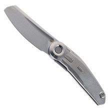 Reate VK-CLU Folding Knife Crystalized Gray Titanium Handle Hand