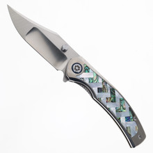 SixLeaf Folding Knife Mother of Pearl Titanium Handle M390 Plain