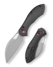 Trivisa Folding Knife Black Micarta Handle 14C28N Plain Edge Stonewash Finish Batwing-BM/L