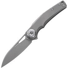 Deamtech Button Lock Folding Knfe Gray Titanium Handle 14C28N