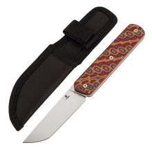 O Tenable Foosa Fixed Blade Knife Vortex Micarta Handle D2 Tanto