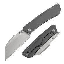 かぶ Kansept Contra Folding Knife Gray Titanium Handle S90V Sheepsfoot