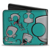 Invader Zim GIR Split Close-Up & Poses Blue/Green - Bi-fold Wallet