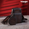 Wrangler Crossbody Cell Phone Purse 3 Zippered Compartment with Coin Pouch - Coffee