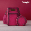 Wrangler Crossbody Cell Phone Purse 3 Zippered Compartment with Coin Pouch - Hot Pink