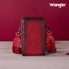 Wrangler Crossbody Cell Phone Purse 3 Zippered Compartment with Coin Pouch - Red