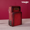 Wrangler Crossbody Cell Phone Purse 3 Zippered Compartment with Coin Pouch - Red