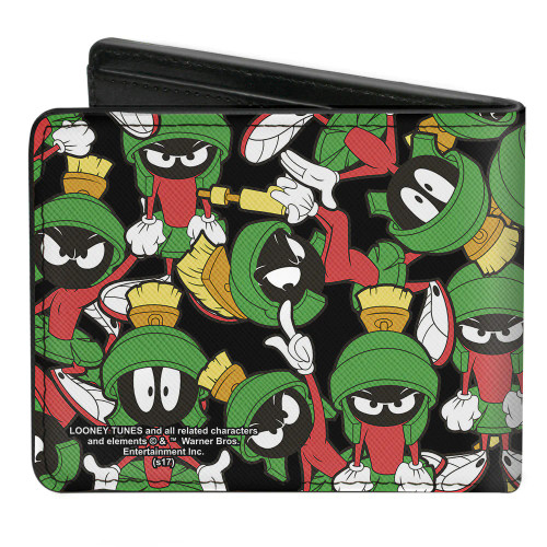 Marvin the Martian Poses Scattered Black - Bi-Fold Wallet