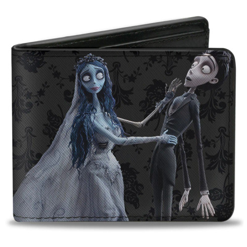 Corpse Bride Emily Victor Pose Gray/Black/White - Bi-Fold Wallet