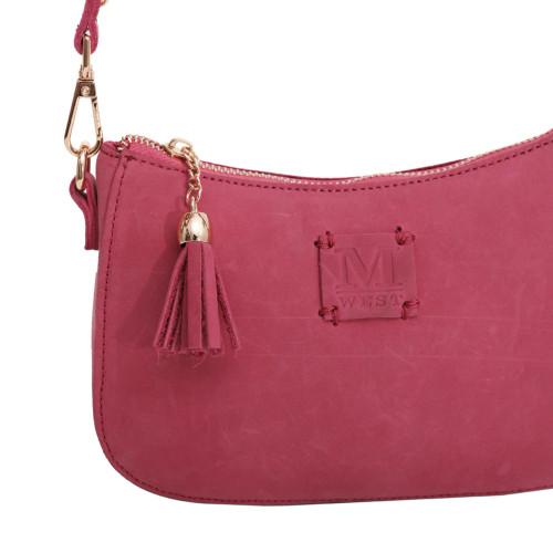 Montana West Genuine Leather Crossbody/Shoulder Bag - Hot Pink