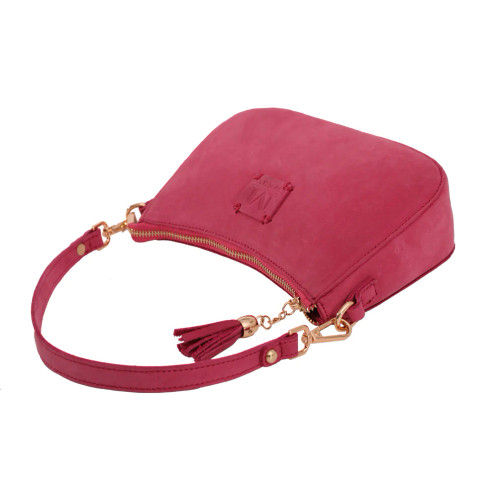 Montana West Genuine Leather Crossbody/Shoulder Bag - Hot Pink