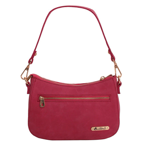 Montana West Genuine Leather Crossbody/Shoulder Bag - Hot Pink