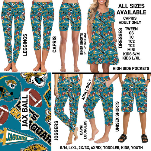 Jax Ball - Leggings/Capris/Biker/Full Joggers/Capri Loungers/Unisex Shorts/Short Sleeve Dress