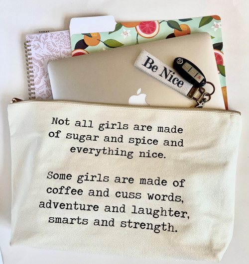 Not All Girls Are Sugar And Spice Extra Large Canvas Zipper Bag