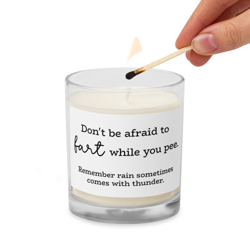 Don't be afraid to fart while you pee candle