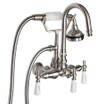 Polished Chrome Gooseneck Faucet, Hand Shower, Bathroom Wall TTC684BRW-2 01
