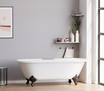 60” Double Ended Cast Iron Clawfoot Bathtub WITH Deck Holes & Oil Rubbed Bronze Feet - Franklin